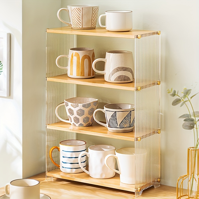 Stackable Mug Storage Box Coffee Cup Organizer Holder Storage Display Case  Collection Container Dustproof Home Office