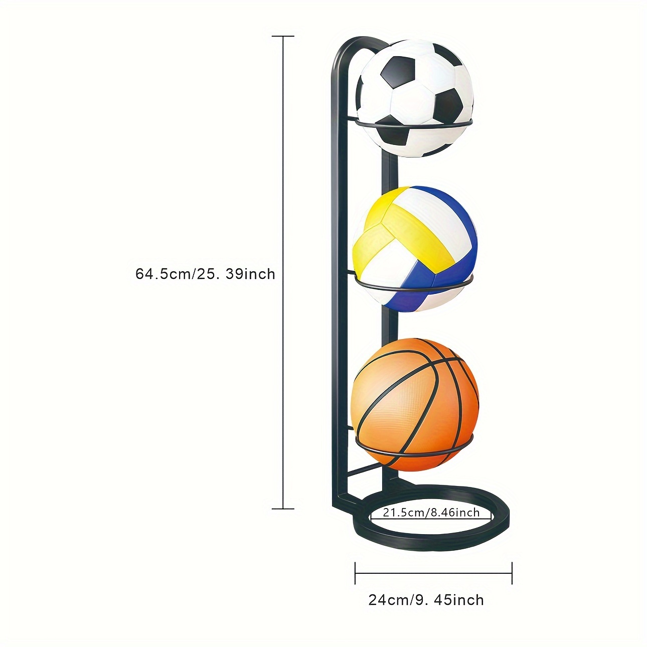 Support de ballon en acrylique, support d'affichage de ballon pour support  de football de basket-ball, rack d'affichage de stockage de balle (noir,  6pcs)