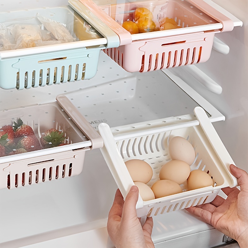 Organizador nevera extensible - Cajón frigorífico, Organizador frigorifico,  Organizador latas nevera Hueveras para frigorifico Organizador de cocina
