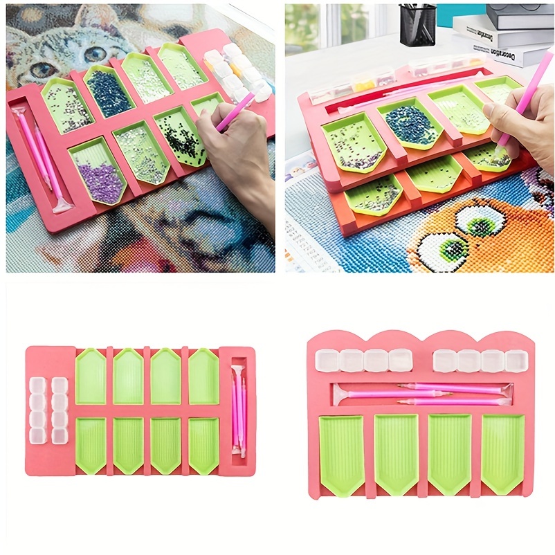 Storage Rack And 16 Foam Diamond Painting Tower Tray Organizer Multi-Boat  Holder DIY Jewelry Making Tools Kits For Adults DIY Crafts