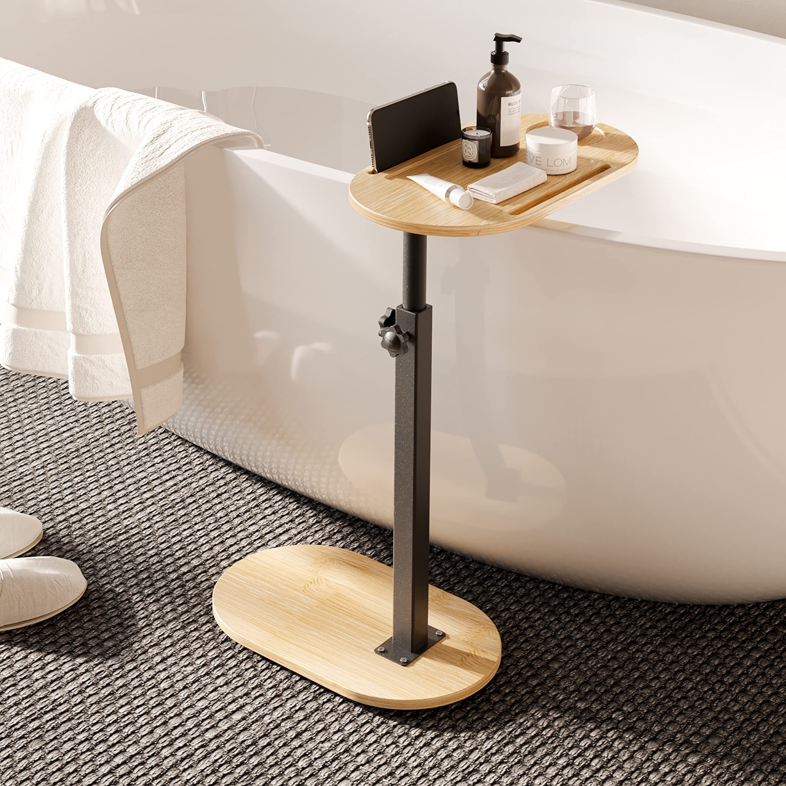 Bandeja de baño expandible de madera para bañera, bandeja de baño y cama  para una o dos personas, se adapta a cualquier bañera, bandeja de bañera  para