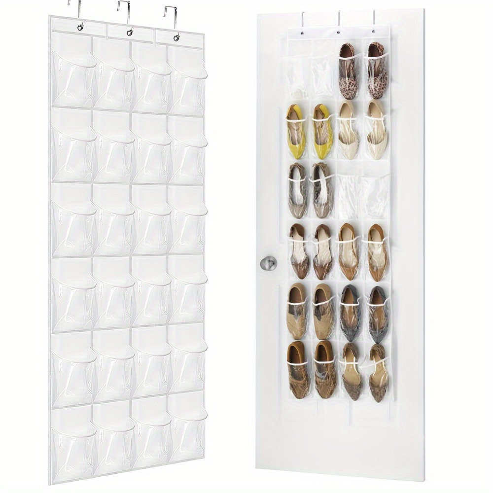  Shoe Organizer,Over the Door Hanging Shoe Rack Organizer for  Closet Door,Zapateras Storage Holder with 24 Large Pockets & 4 Sturdy Hooks  for Kids Women Men Shoes,Slippers,Cruise,Dorm,Sneakers (Black) : Home &  Kitchen