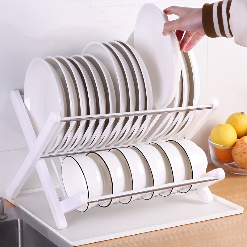 Plate Drainer Dish Drainer Kitchen Organizer Storage Drying Rack With Cover  Utensils Storage Rack