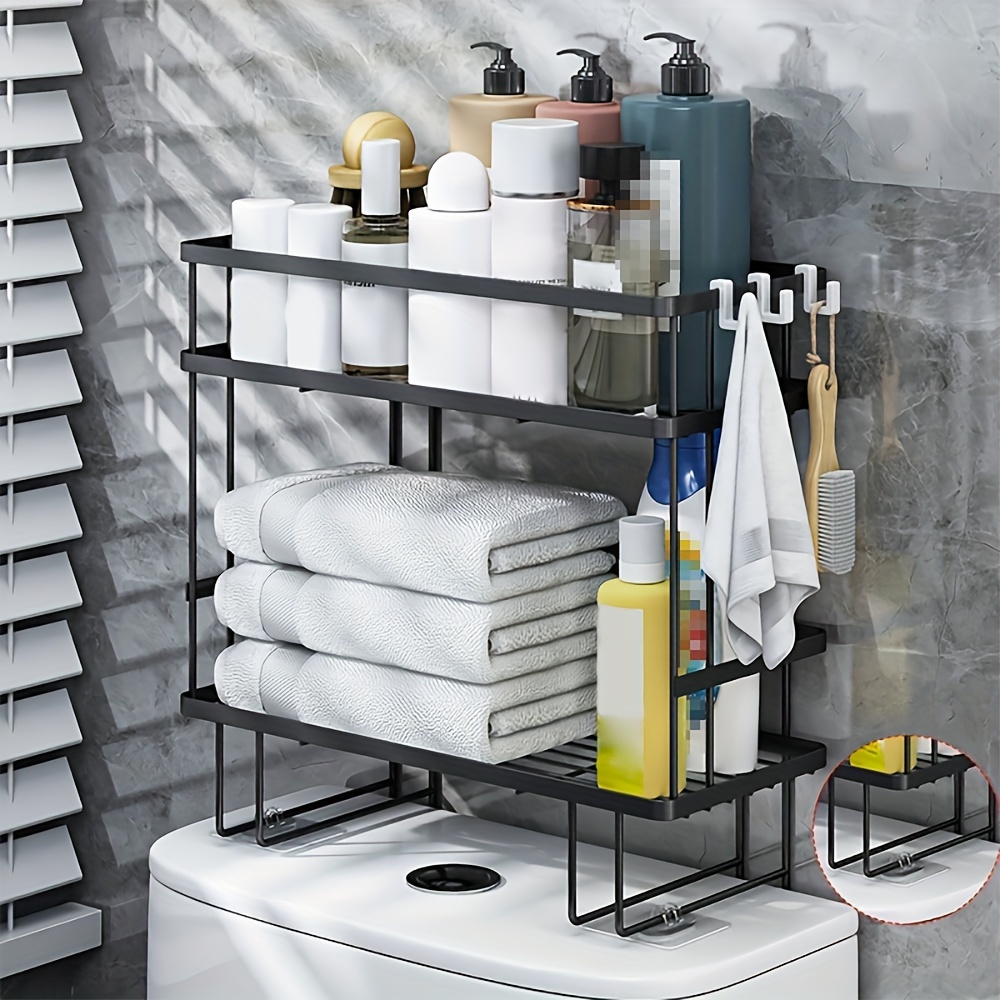 Organizador de baño para armario de almacenamiento sobre el inodoro,  multifuncional, independiente, estante alto
