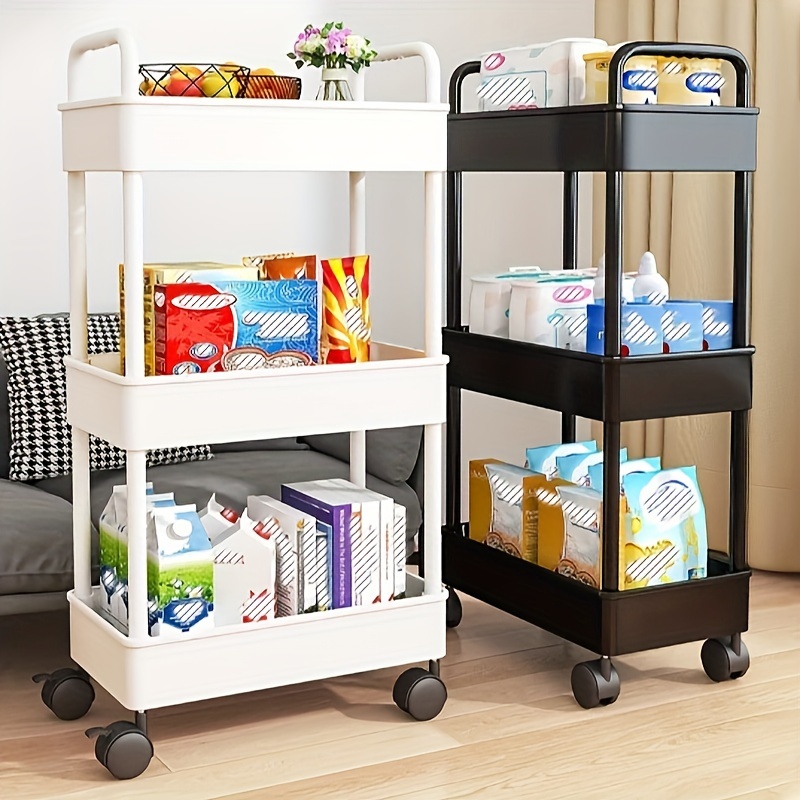 1pc Organizer Storage Clearance Cart 3-layer Bookshelf Storage Rack Office  Portable Bookshelf School Supplies Clearance