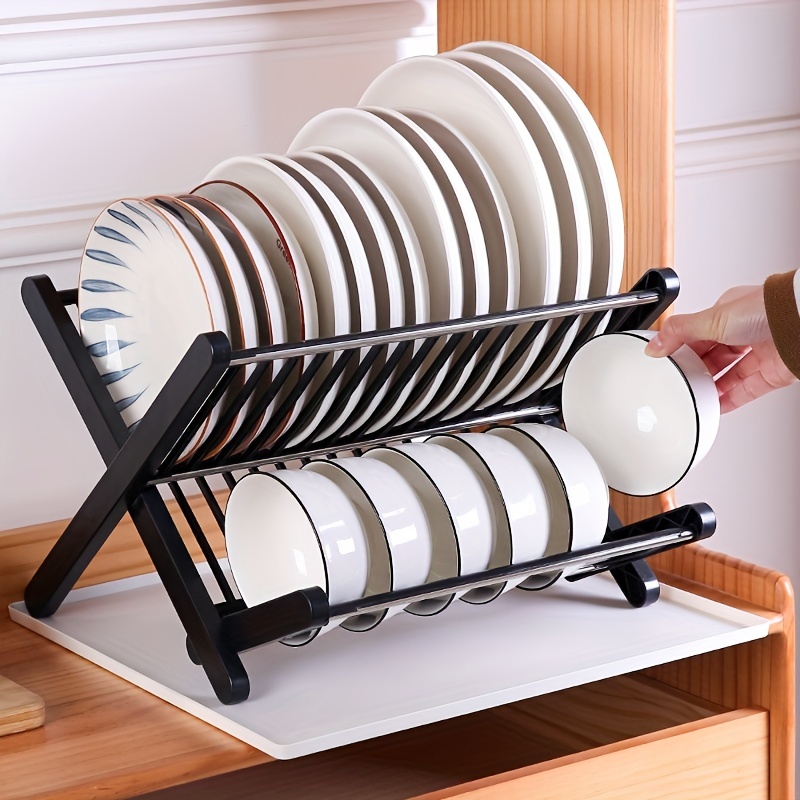 Dish Drainer Bowl Plate Drying Rack Holder Kitchen Counter Storage