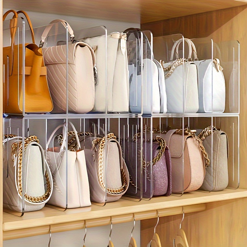 Purse Organizer for Closet, Adjustable Clear Shelf Dividers Purse Bag  Divider