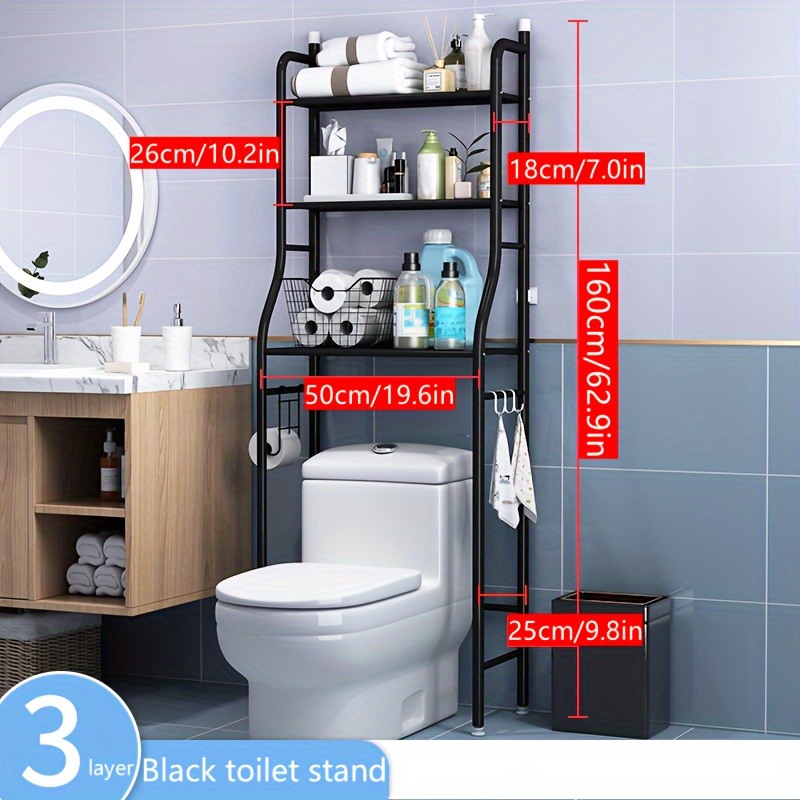 Armario de almacenamiento sobre inodoro para baño, organizador de estante  sobre inodoro, ahorro de espacio independiente con estantes ajustables
