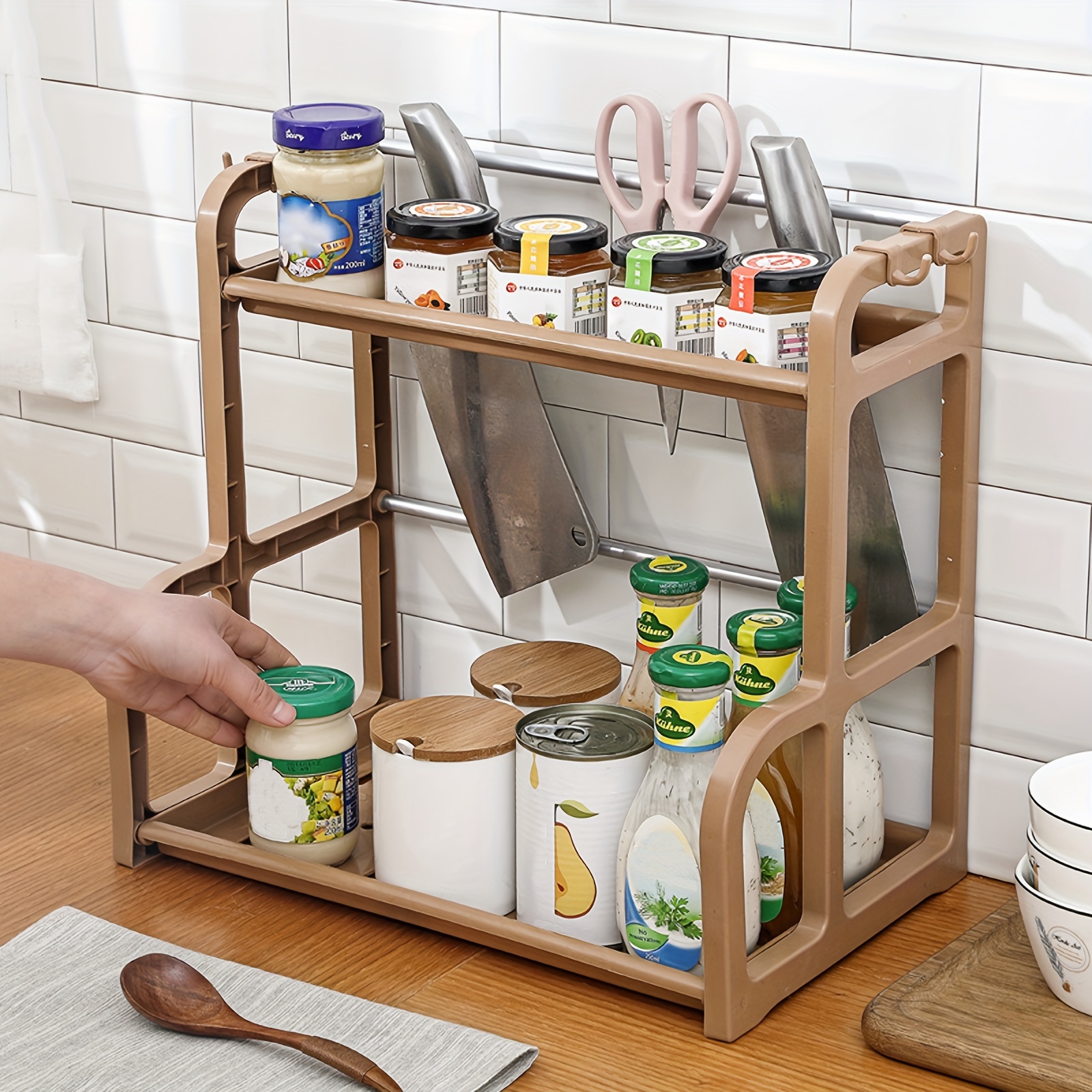 CupboardStore, organizador de especias para colgar en la repisa del armario  de cocina