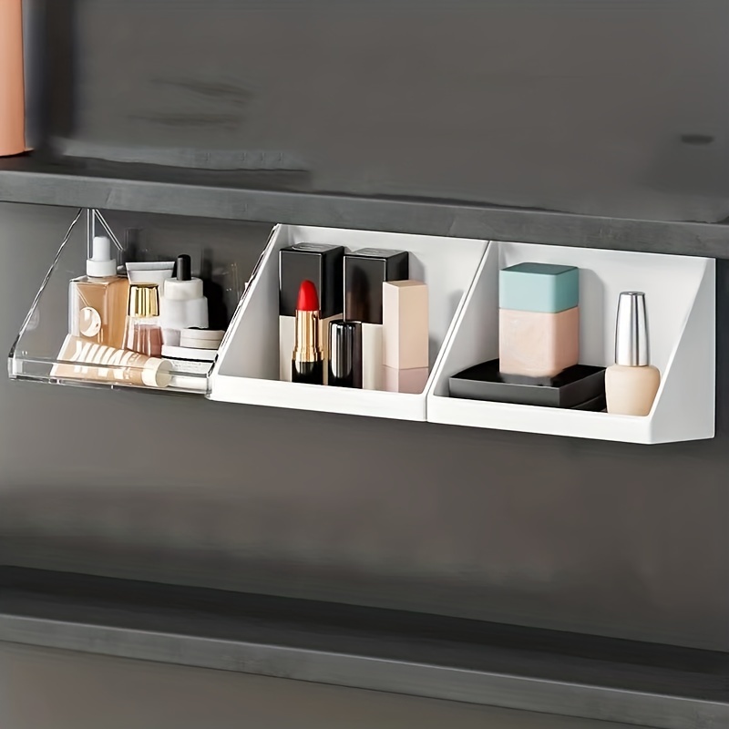 Wall Mounted Storage Rack, Installed Behind Bathroom Cabinet Door With  Makeup Magnifying Mirror, Multi-functional Wall Hanging Storage Shelf,  Lipstick Mask Cosmetics Organizer - Temu