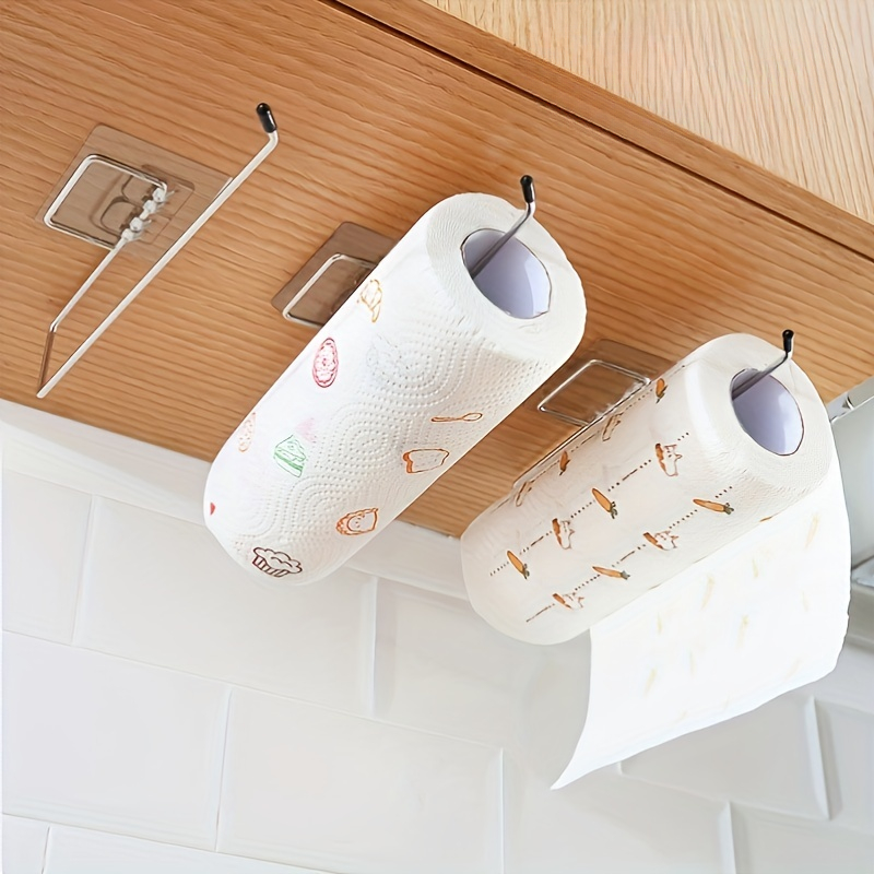 Soporte para toallas de papel 4 en 1 para montaje en pared, dispensador de  papel de aluminio, película adhesiva para cocina, estante de almacenamiento