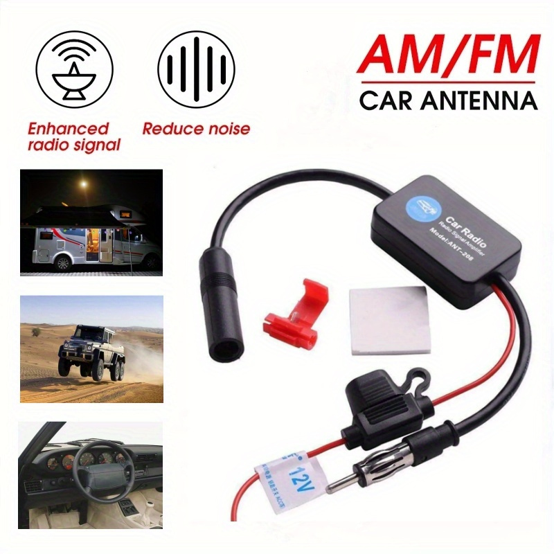 Mini antena de coche 4 pulgadas de radio de fibra de carbono corta para la  mayoría de los coches con base de antena de tipo tornillo