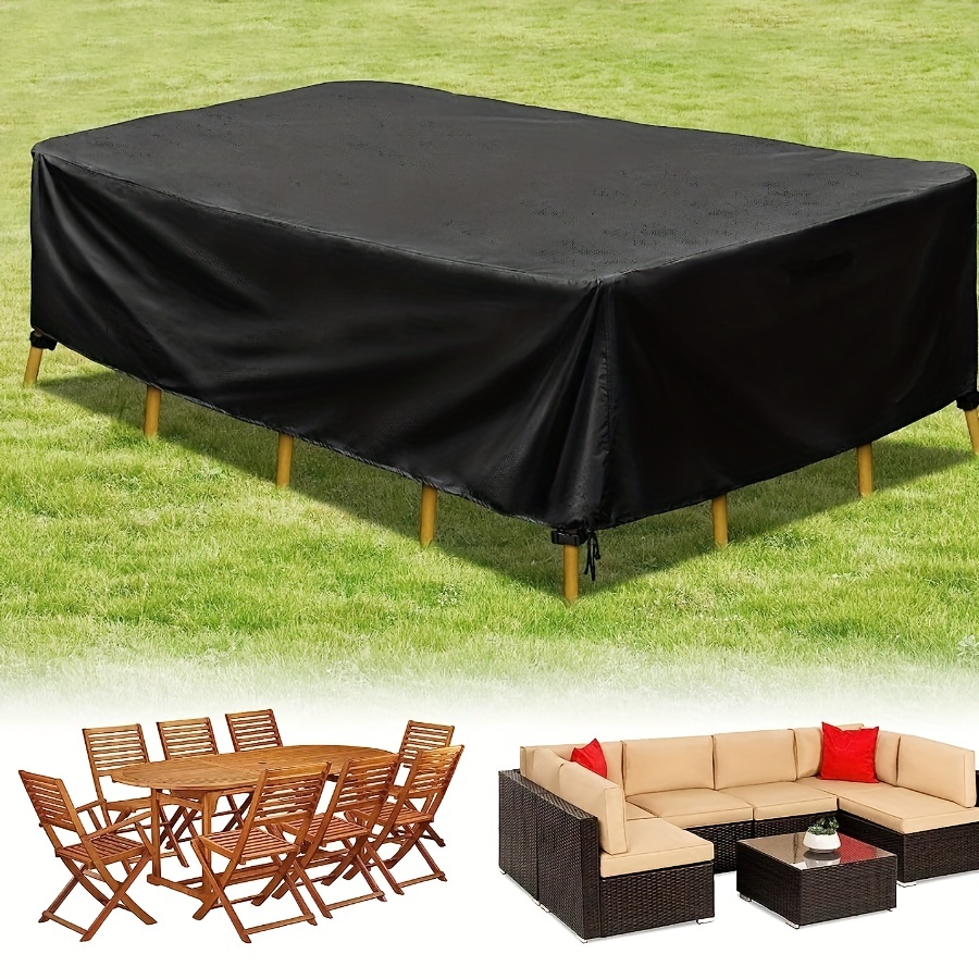 Tables de jardin et chaises de jardin d'extérieur anti-poussière et  couverture imperméable, taille: 190x125x80cm