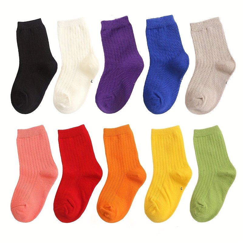 25 Pares Calcetines Tobillo Niños Color Liso Casual - Temu