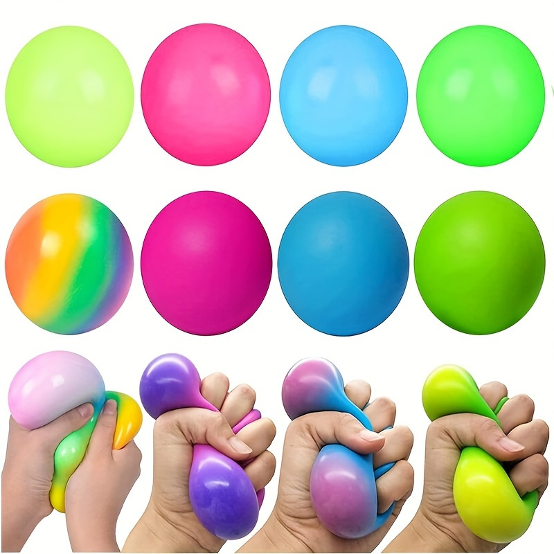 3pcs DNA Stress Balls Rainbow Squeeze Ball Toy Sensory Hand Educational  Pressure