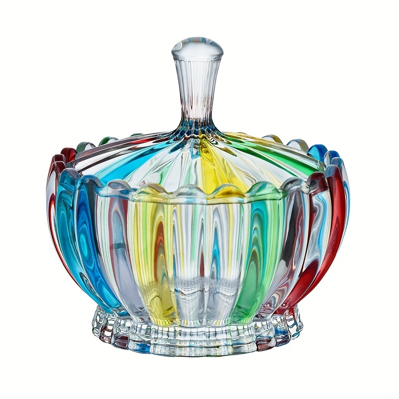 Glass Candy Dish with Lid Decorative Candy Bowl Crystal Covered Glass Candy  Jar - China Glassware and Glass Jar price