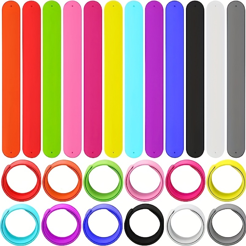 20PCS Slap Bracelet Blank DIY Silicone Slap Wristband Party Bracelet Party  Favor 