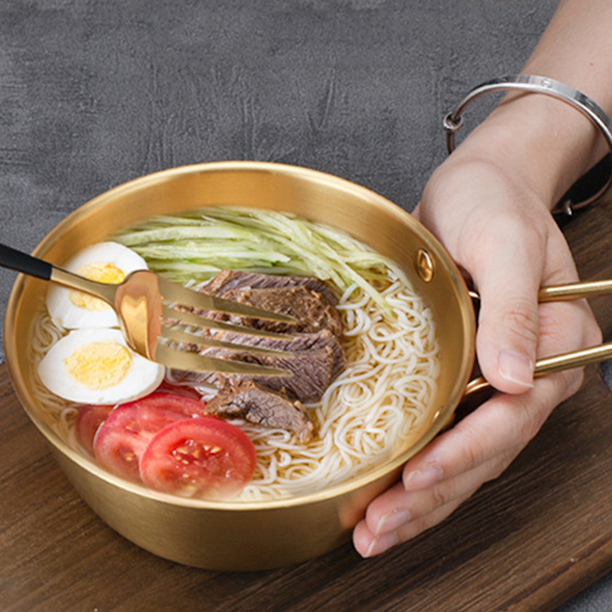 20cm Korean Ramen Cooking Pot with Spoon Chopsticks Lid Ramen Pot Fast  Heating Instant Noodle Soup Korean Korean Ramen Noodle Pot Fast Heating For