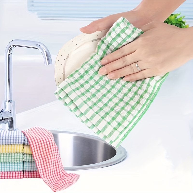 12-24 Pack Dish Cloth Bamboo Fiber Washing Towel Kitchen Cleaning