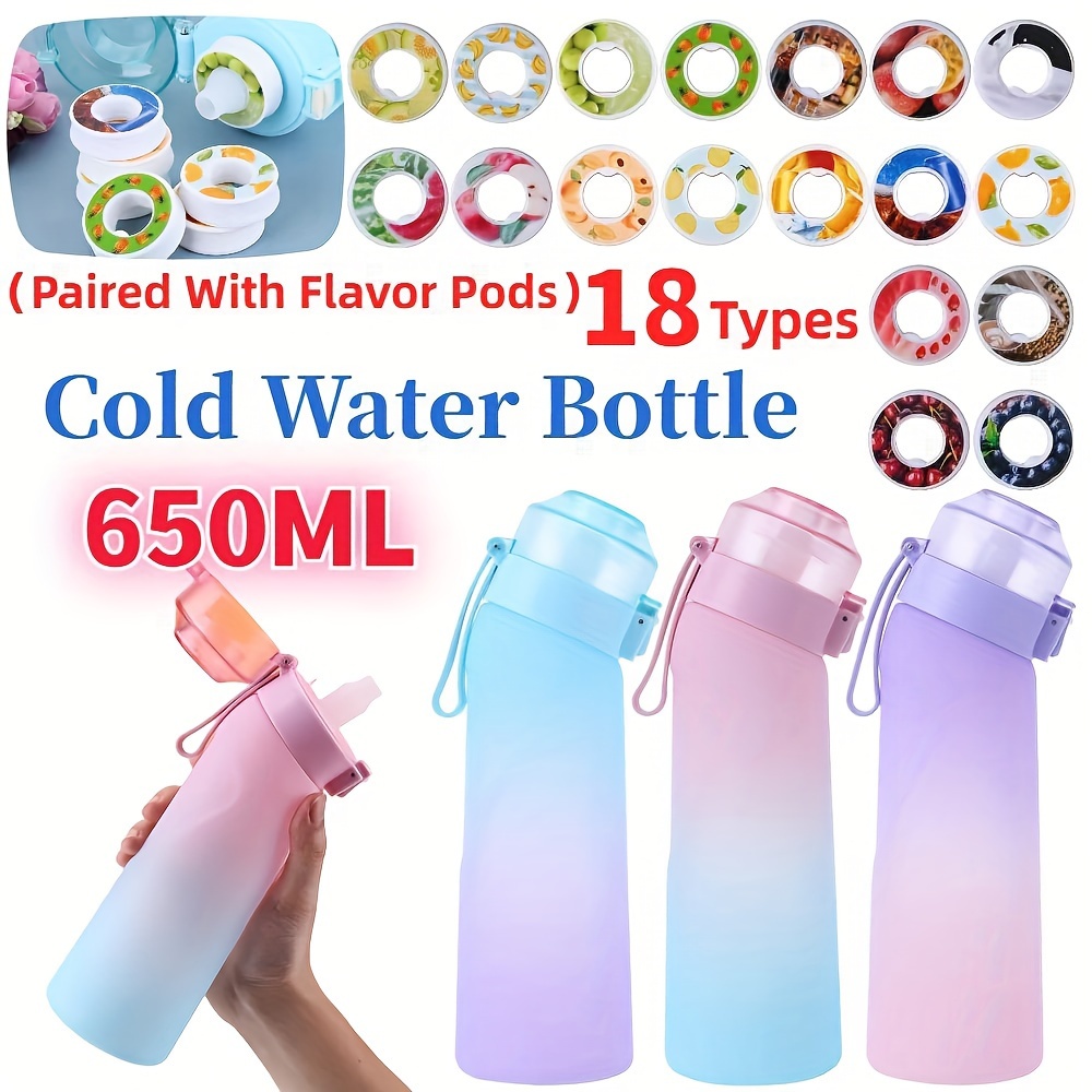 Sports Water Bottle With 5 Flavor Pods Fruits Flavor Water - Temu