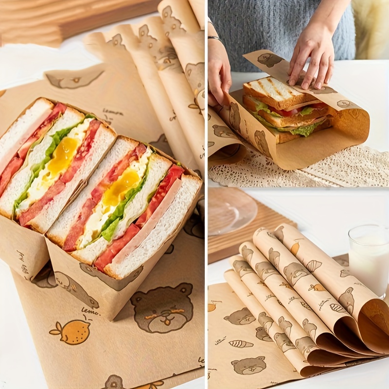 130pcs 10 Inch Sandwich Wrapping Paper, Heavy Duty Baking Paper