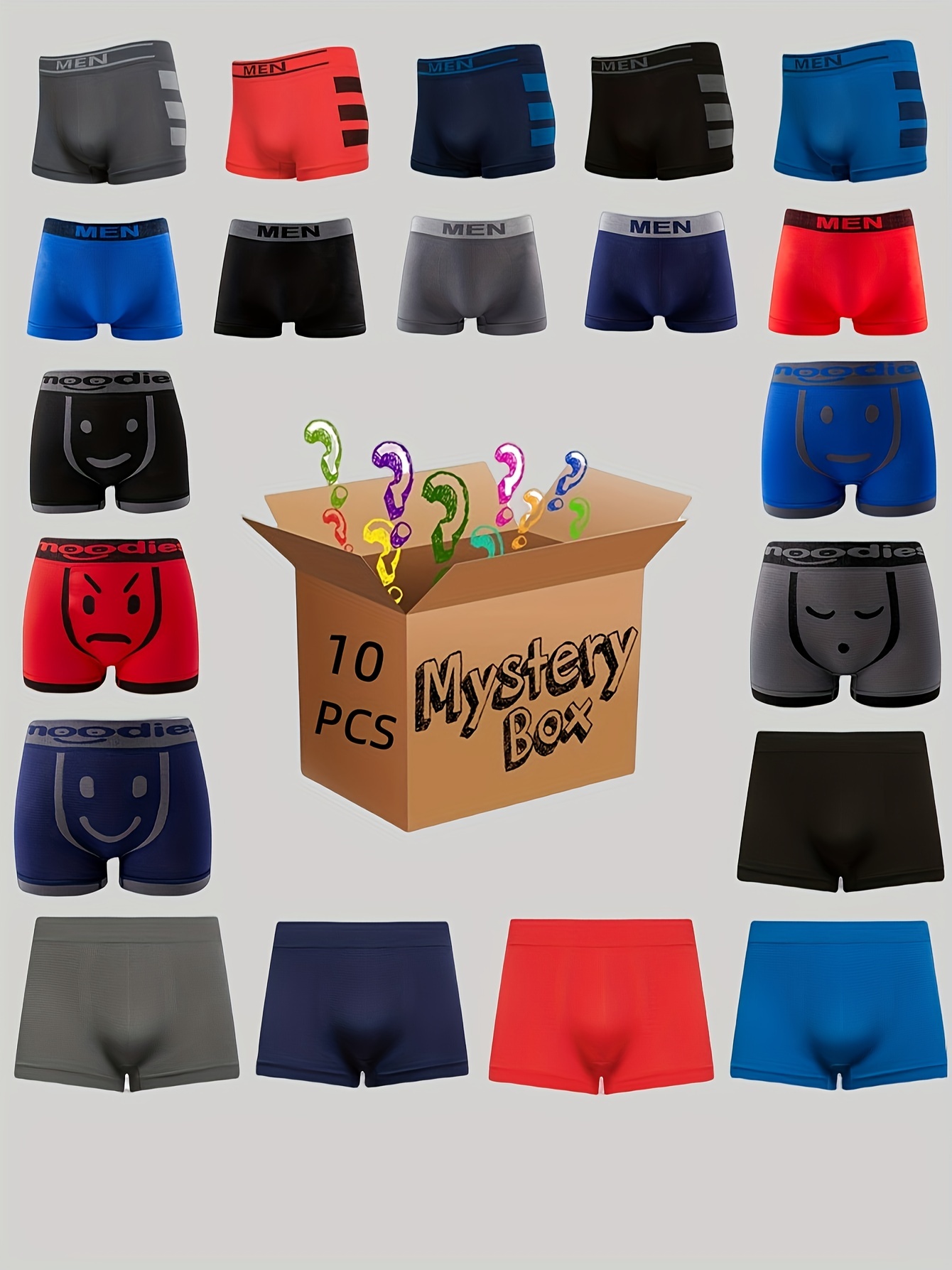 Gift box packaging A box of 3 pieces Underwear] LouisˉSexy Men Underwear  Man Boxer Underpants Comfort Polyester Transparent Trunks Men's Panties  Bxoers Shorts For Men