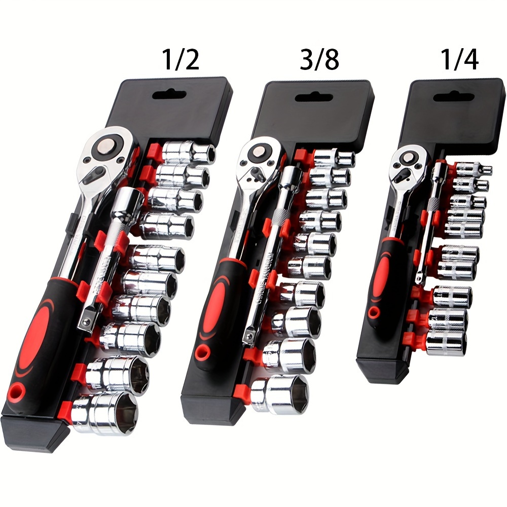 30Pcs 1/4 3/8 1/2 Socket Socket Key Set Pneumatic Tool Batch Sleeve Set
