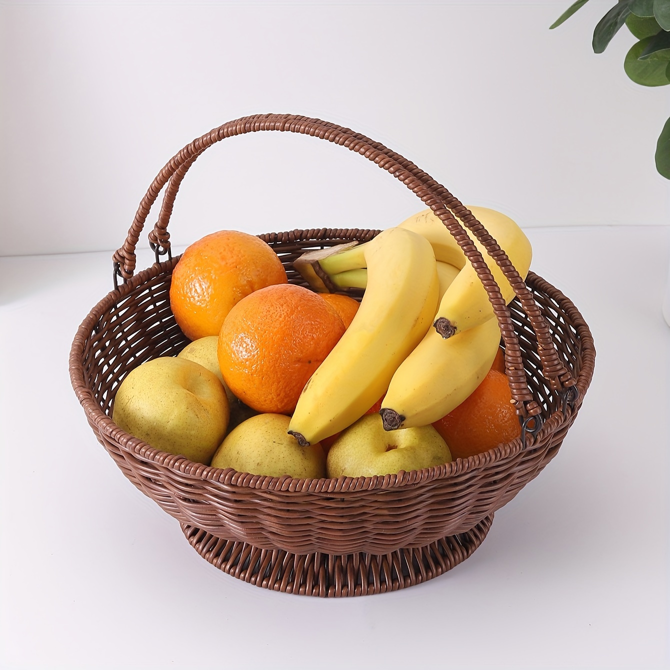 Vintage Handwoven Storage Basket Fruits Plastic Storage - Temu