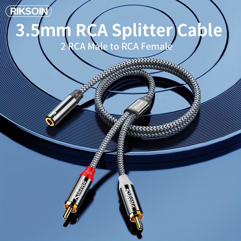 2x Jack 3.5mm A 6.35 Cable de audio del adaptador para el altavoz del  amplificador del mezclador 6.5mm 3.5 Jack Divisor macho