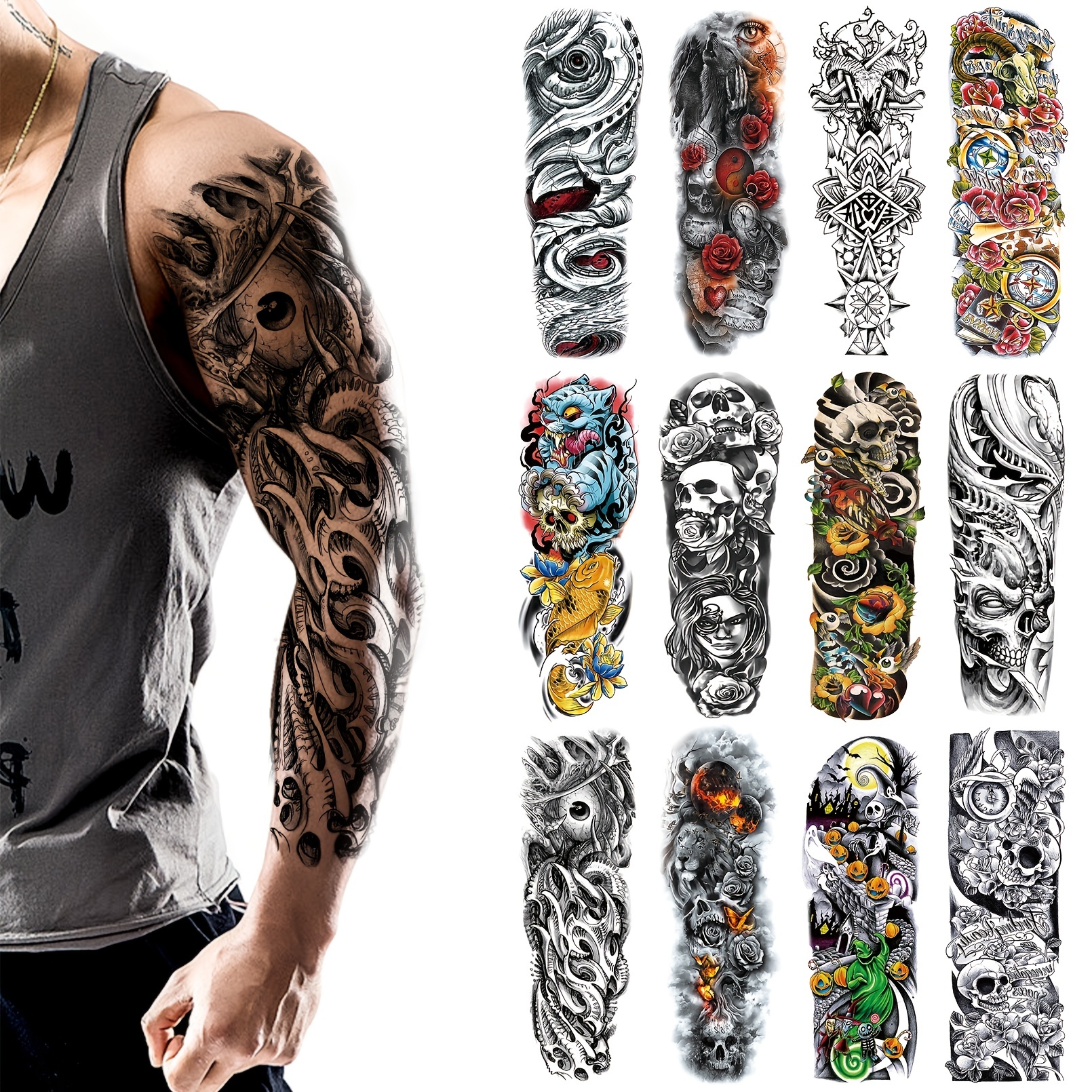 Cool Big Manga Tattoo para hombres - China Mangas Tatuajes y los hombres la  camisa de manga del brazo tatuaje precio