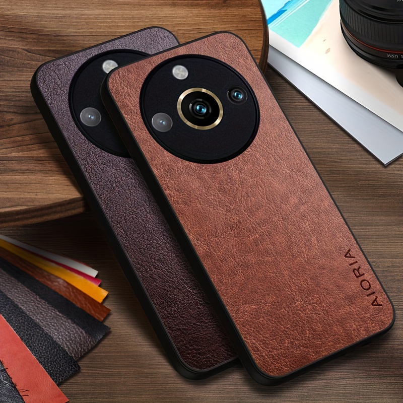 for Oppo Reno 10 5G Global Case, Wood Grain Leather Case with Card Holder  and Window, Magnetic Flip Cover for Oppo Reno 10 5G Global (6.7”) Brown