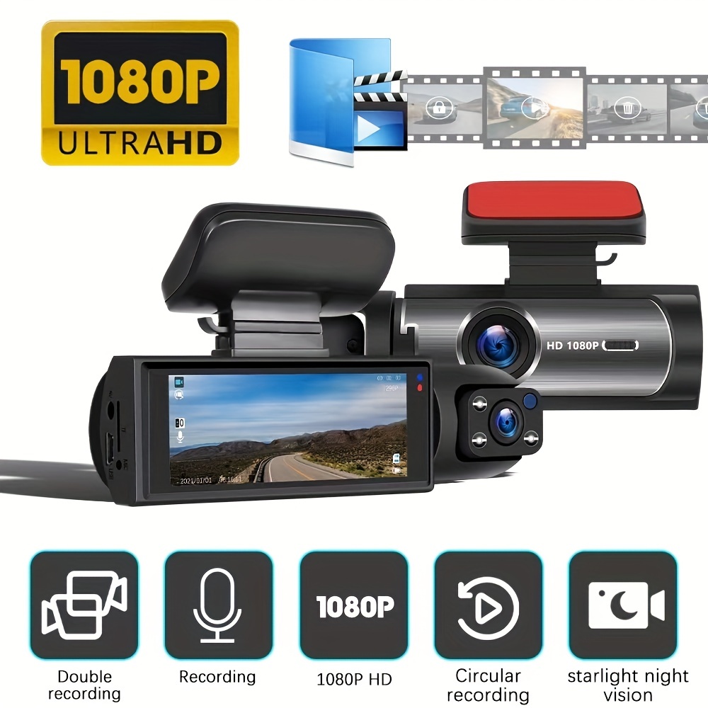 2.0Inch Car DVR Dash Cam HD Dash Camera Three Way Lens Video Recorder 1080P  Black Box Cycle Recording Dashcam Camcorder - AliExpress