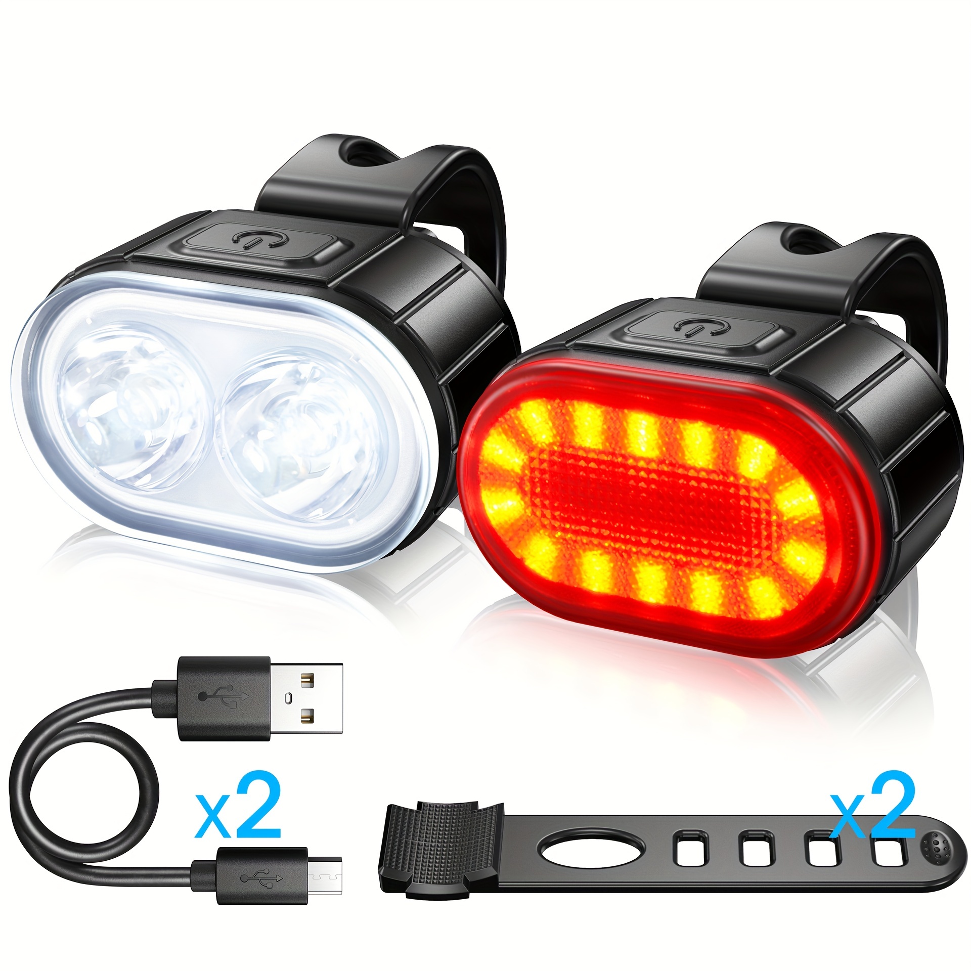 2022 - Luz LED súper brillante para bicicleta, potente linterna recargable  por USB, 5 modos, luz trasera impermeable para bicicleta, luz de