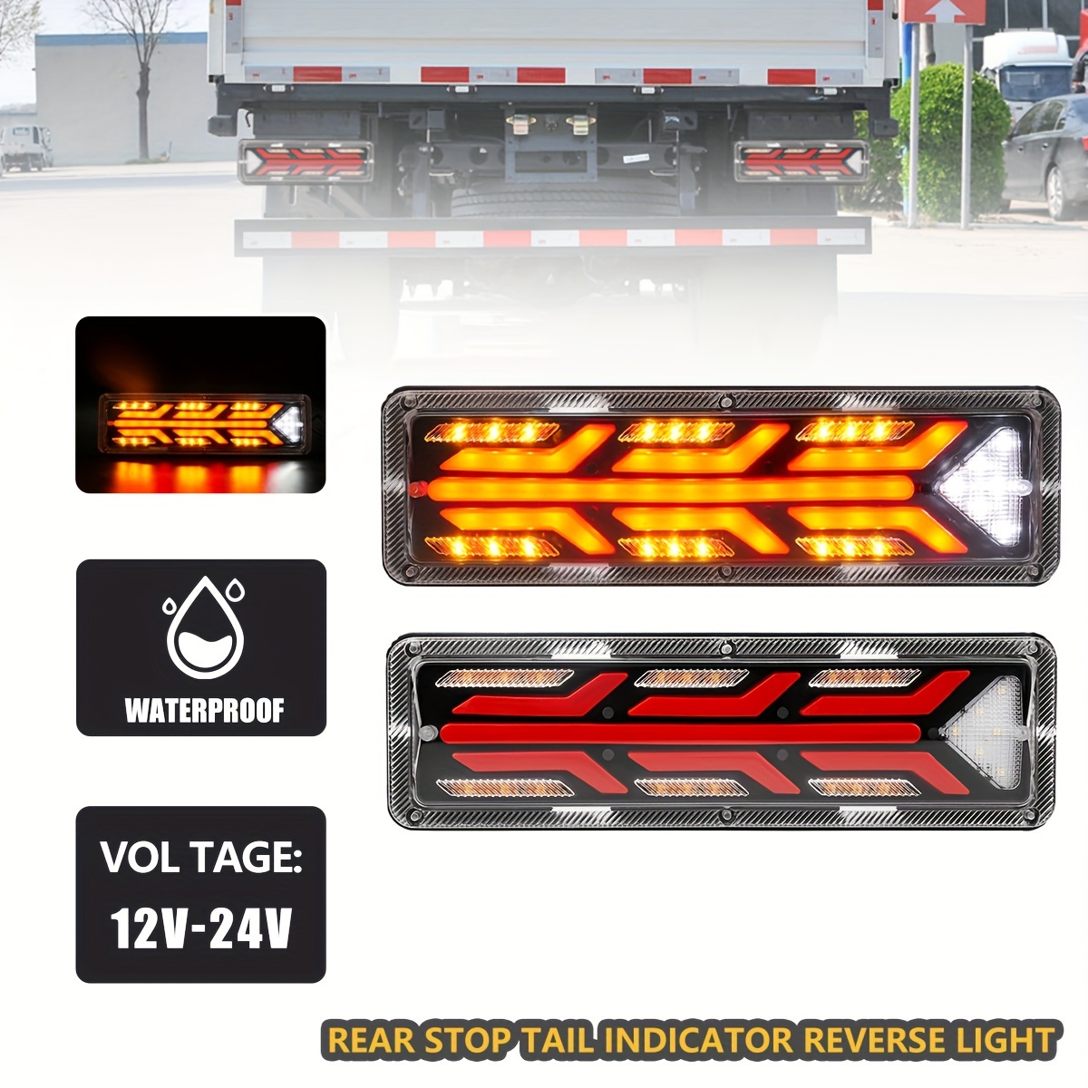 152,4 cm (60 Zoll) LKW-Heckklappen-Lichtleiste, dreireihig, LED-Streifen  mit Bremslicht, Blinker, Rückfahrlicht : : Auto & Motorrad