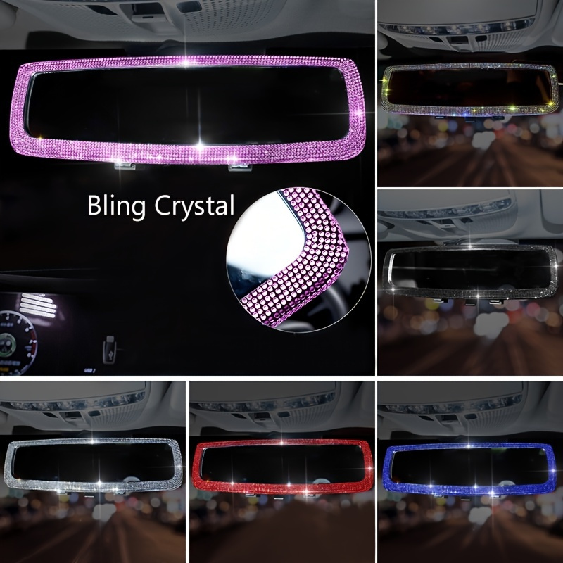 Bling Heart Diamond Car Accessories Crystal Car Rear View - Temu
