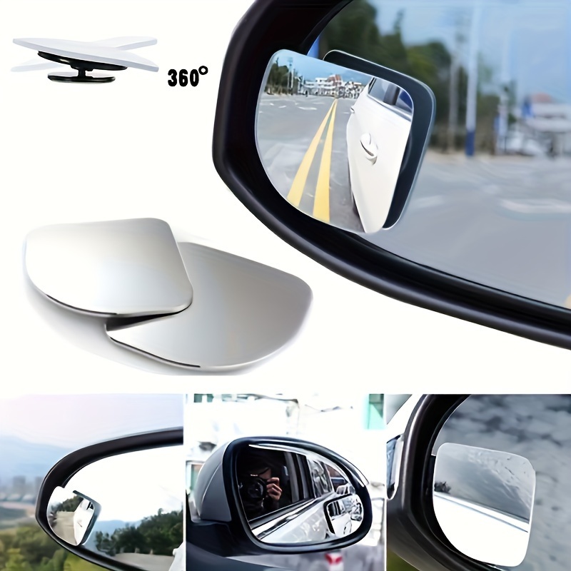 Espejo retrovisor de carro rotación ajustable 360 cristal HD ángulo amplio  coche