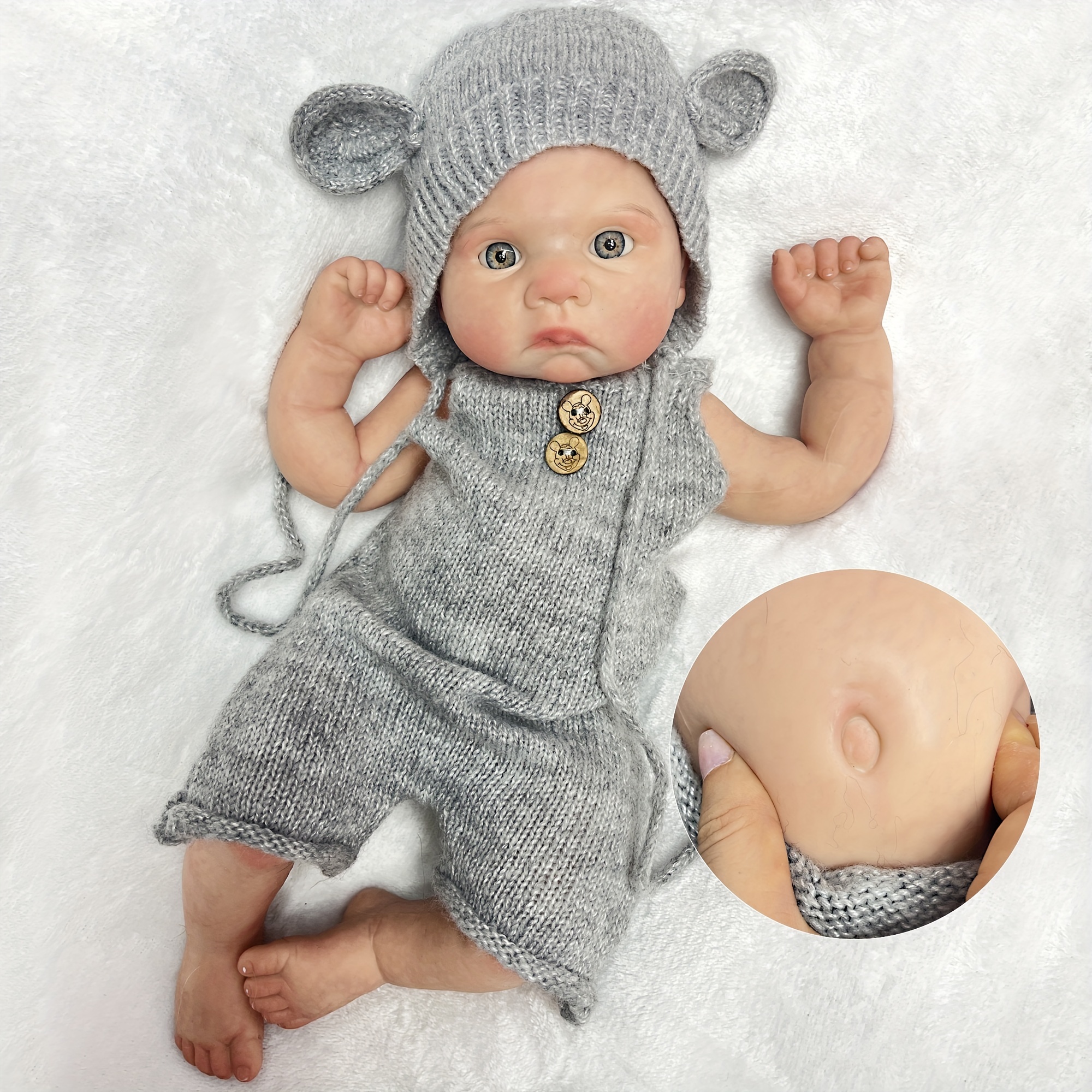 Muñeca de bebé de silicona de cuerpo completo para niños, muñeco Reborn  realista, antiestrés, Micro Preemie