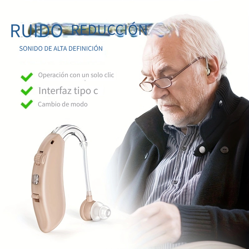 Audífonos inalámbricos Para personas mayores, amplificador de sonido  recargable, Mini audífonos portátiles Para Sordera, dispositivo Para sordos