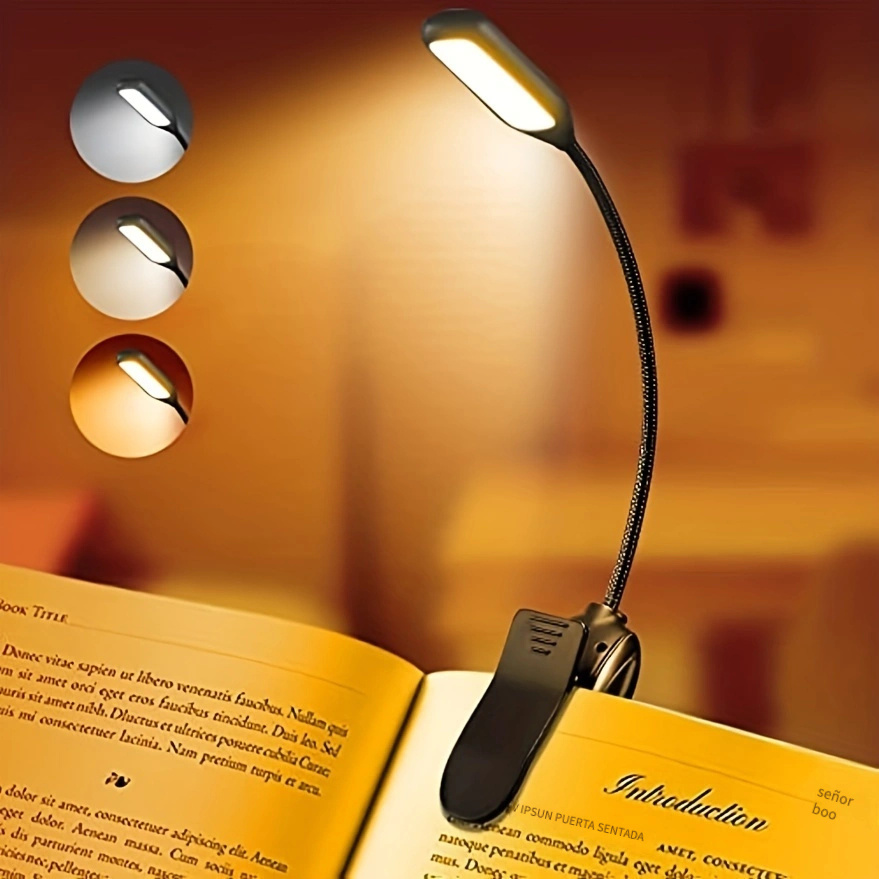 Gritin 9 LED Luz de libro, Lampara Libro de Lectura con 3 Modos de  Protección de Los Ojos - Atenuación Continua, Recargable, Batería de Larga