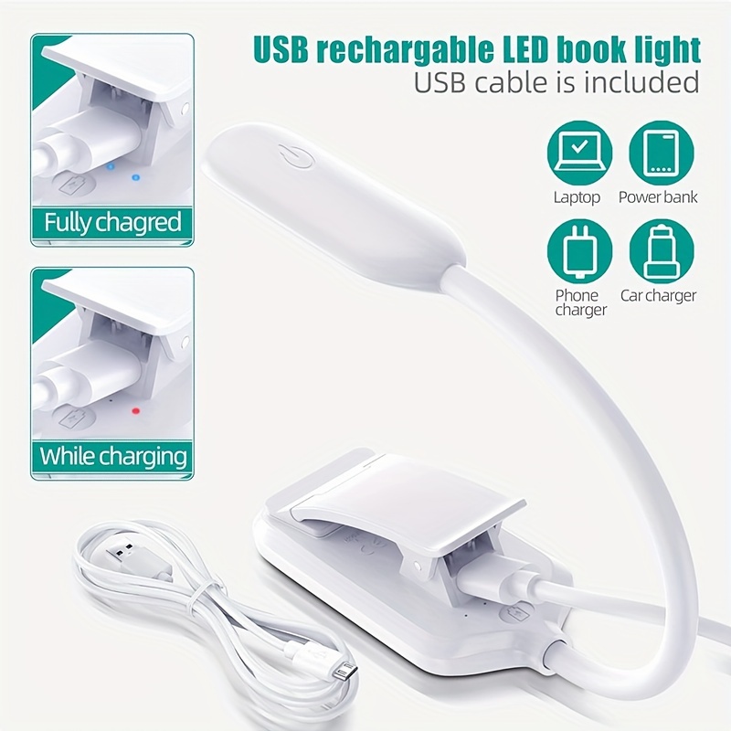Mini lampe de lecture LED ultralégère, ronde, USB, Power Bank