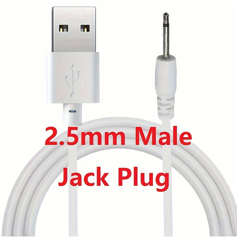 Black 1m USB Jack Aux 2.5mm 3.5mm Mono Audio 4 Pole cable USB2.5 2.5 mm USB  jack USB 2.0 to DC2.5mm 2A charging power cable 3FT