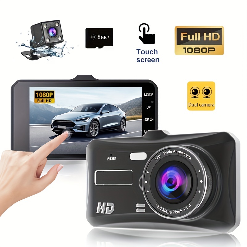 3 Cameras Lens 4.0in Car Dvr 24h Dash Cam Hd 1080p Dash Camera Dual Lens  Video R