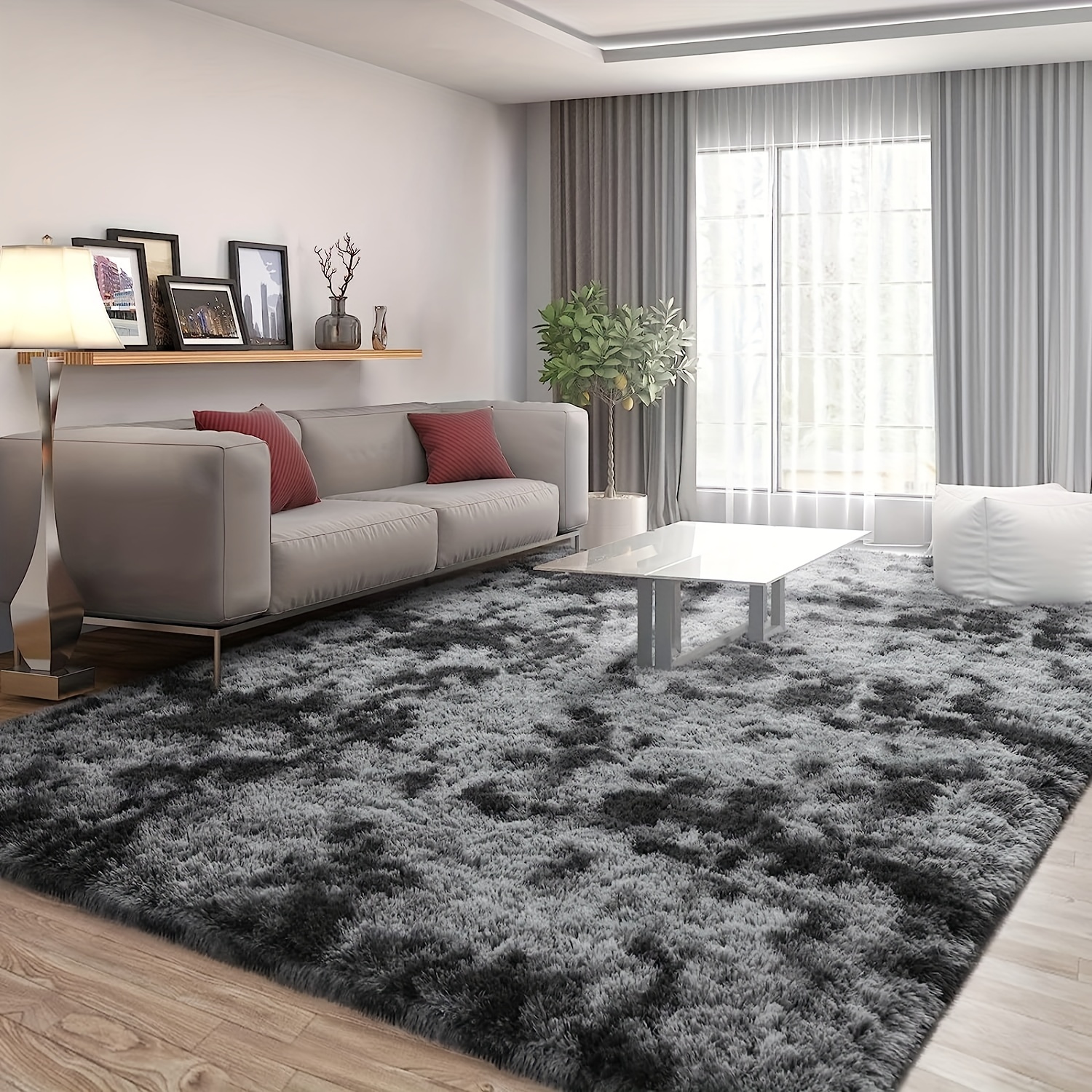 the carpet Mila tappeto moderno soggiorno, elegante tappeto lucido a pelo  corto soggiorno in grigio con motivo piume oro argento, tappeto 200 x 290  cm : : Casa e cucina