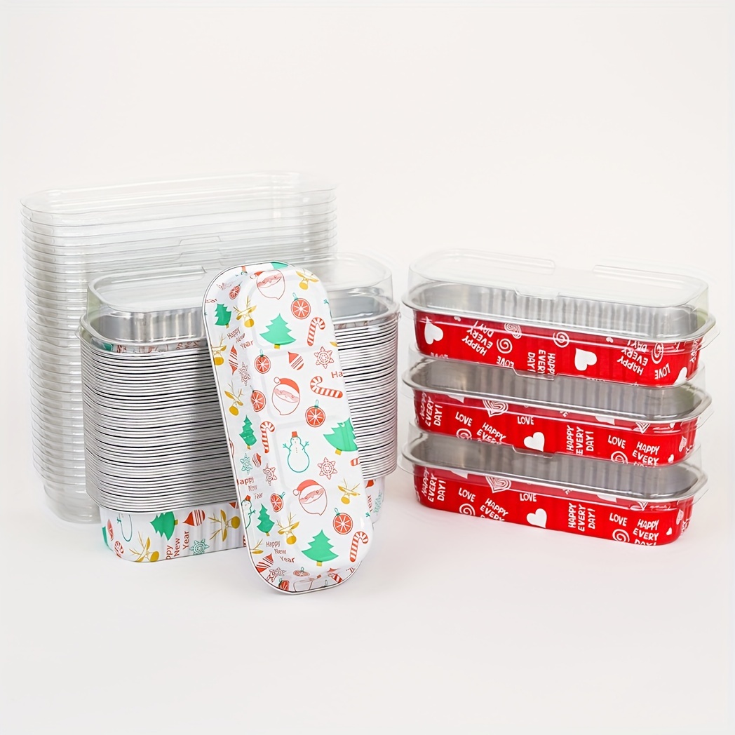 Durable Packaging Bandeja cuadrada de papel de aluminio para tartas con  tapa transparente, 50 juegos, moldes desechables para hornear (paquete de  50)