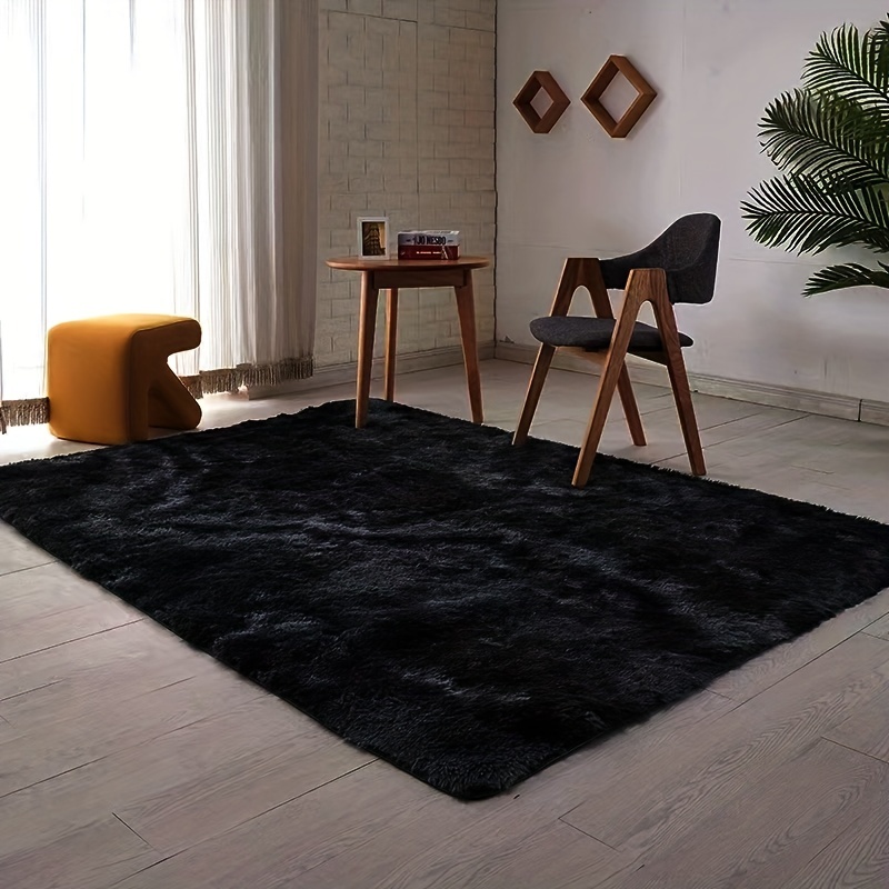 1 Pièce Tapis Rond Noir À 8 Boules Doux Moelleux À Motifs - Temu