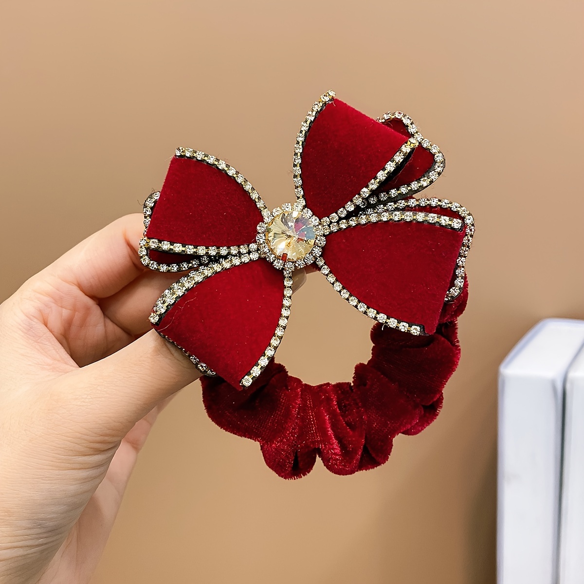 Temperament Style Fashion Large Red Bow Knot Fabric Hair - Temu