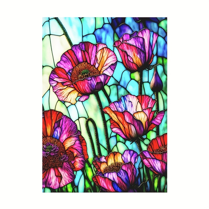 Stained Glass Sunflowers 35*35cm(canvas) full round drill diamond painting