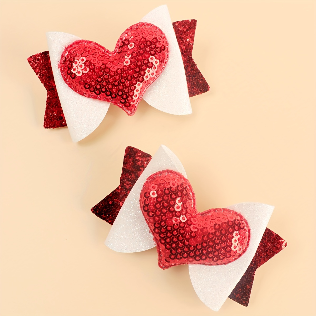 Red Glitter Heart Decor