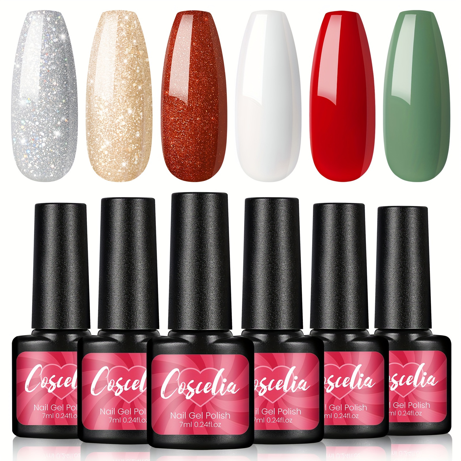 Vernis À Ongles Gel À Paillettes De Noël 16 Couleurs À Tremper Uv Led Base  R