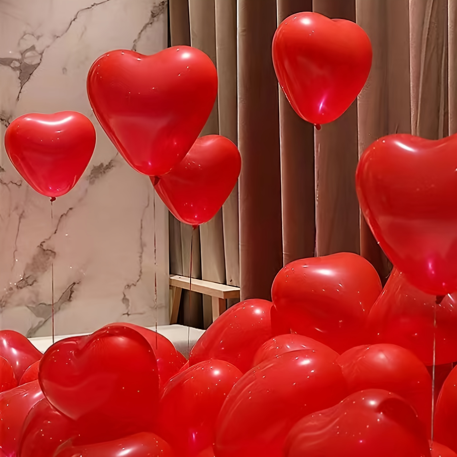 Palloncini a Forma di Cuore Rosa, Rosso e con Coriandoli - Decorazione  Amore per Camera, Casa, San Valentino